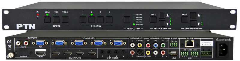 เครื่องเลือกสัญญาณภาพหลายชนิด 12 ช่องเข้า ออก 1 HDMI และ 1 VGA สามารถควบคุมผ่าน TCP/IP