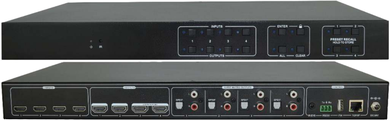 Signady  :::  Matrix Switcher  :::  MUH44-H2  :::  เครื่องสลับสัญญาณ HDMI แบบ 4x4