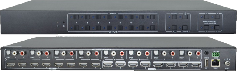 Signady  :::  Matrix Switcher  :::  MUH88-H2  :::  เครื่องสลับสัญญาณ HDMI แบบ 8x8