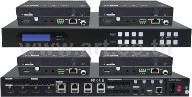 MUH44T-H2 KIT  :::  เครื่องสลับสัญญาณ HDMI เป็น HDBaseT แบบ 4x4 ช่อง