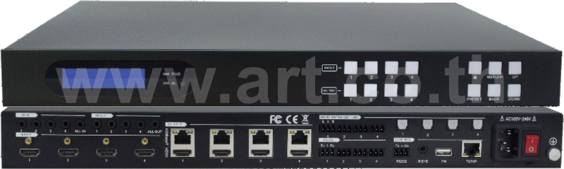 MUH44T-H2 KIT  :::  เครื่องสลับสัญญาณ HDMI เป็น HDBaseT แบบ 4x4 ช่อง